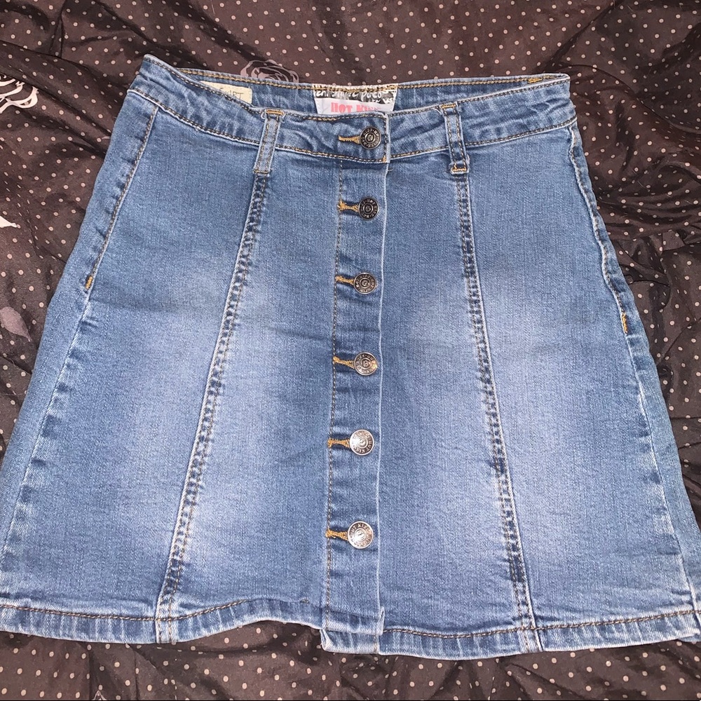 Hot Kiss denim button up skirt